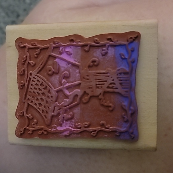 Single Birdhouse with Vine Border Wooden Rubber Stamp - Picture 2 of 3